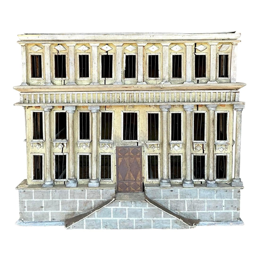 Vintage Boho Architectural Model with Distressed Finish 35.25x17.5x29.5 (1 of 10)