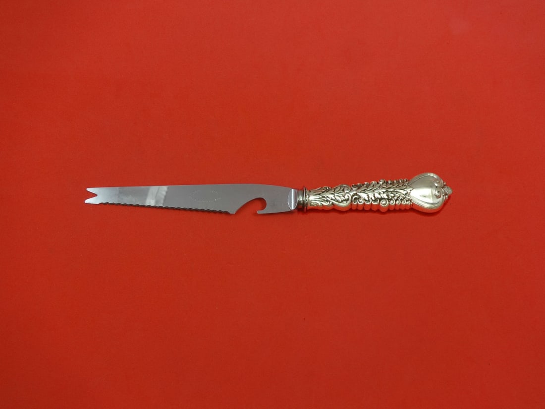 Tiffany & Co. Florentine Sterling Silver Bar Knife 9 1/8" Custom Made: Tiffany & Co. Florentine Sterling Silver Bar Knife 9 1/8" Custom Made This exquisite bar knife is part of the Florentine pattern by Tiffany & Co. Crafted from sterling silver, it features a hollow han