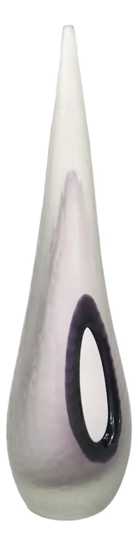 Contemporary Sarafina Art Glass Sculpture with Purple Oval Opening (1 of 10)