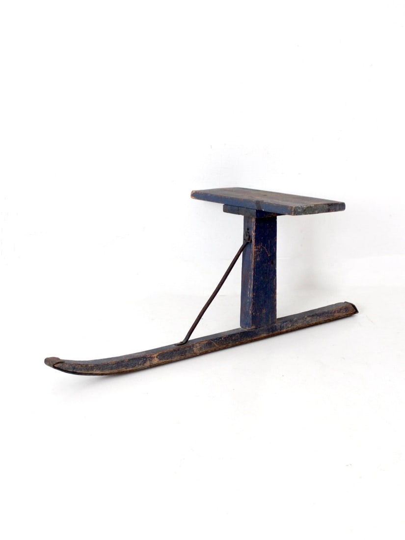 Antique American Primitive Jack Jumper Ski Sled Blue Paint (1 of 10)