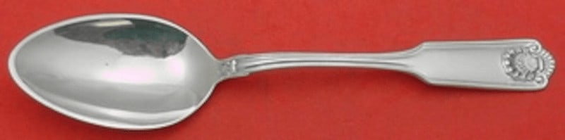 Frank Smith Fiddle Shell Sterling Silver Serving Spoon 8 3/8 Inch (1 of 2)