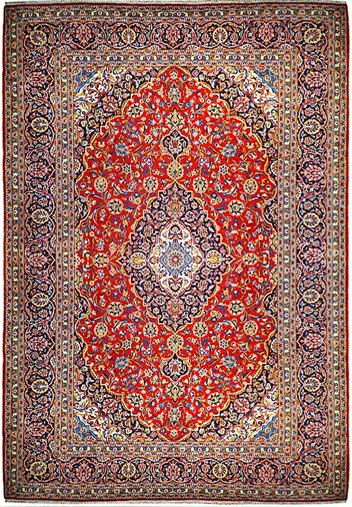 Authentic 10' x 13' Persian Kashan Rug Handmade in Iran: Authentic 10' x 13' Persian Kashan Rug Handmade in Iran Free continental US Shipping Experience the timeless elegance of this Authentic Handmade Persian Kashan Rug, meticulously crafted by skilled art