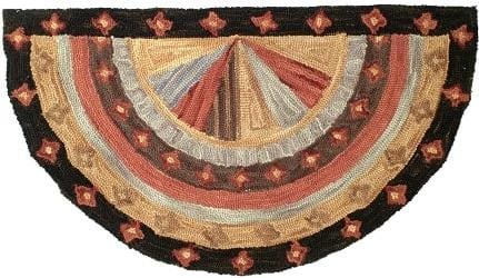8ft Round Pinwheel Rug Early American Design Hand-Hooked (1 of 2)
