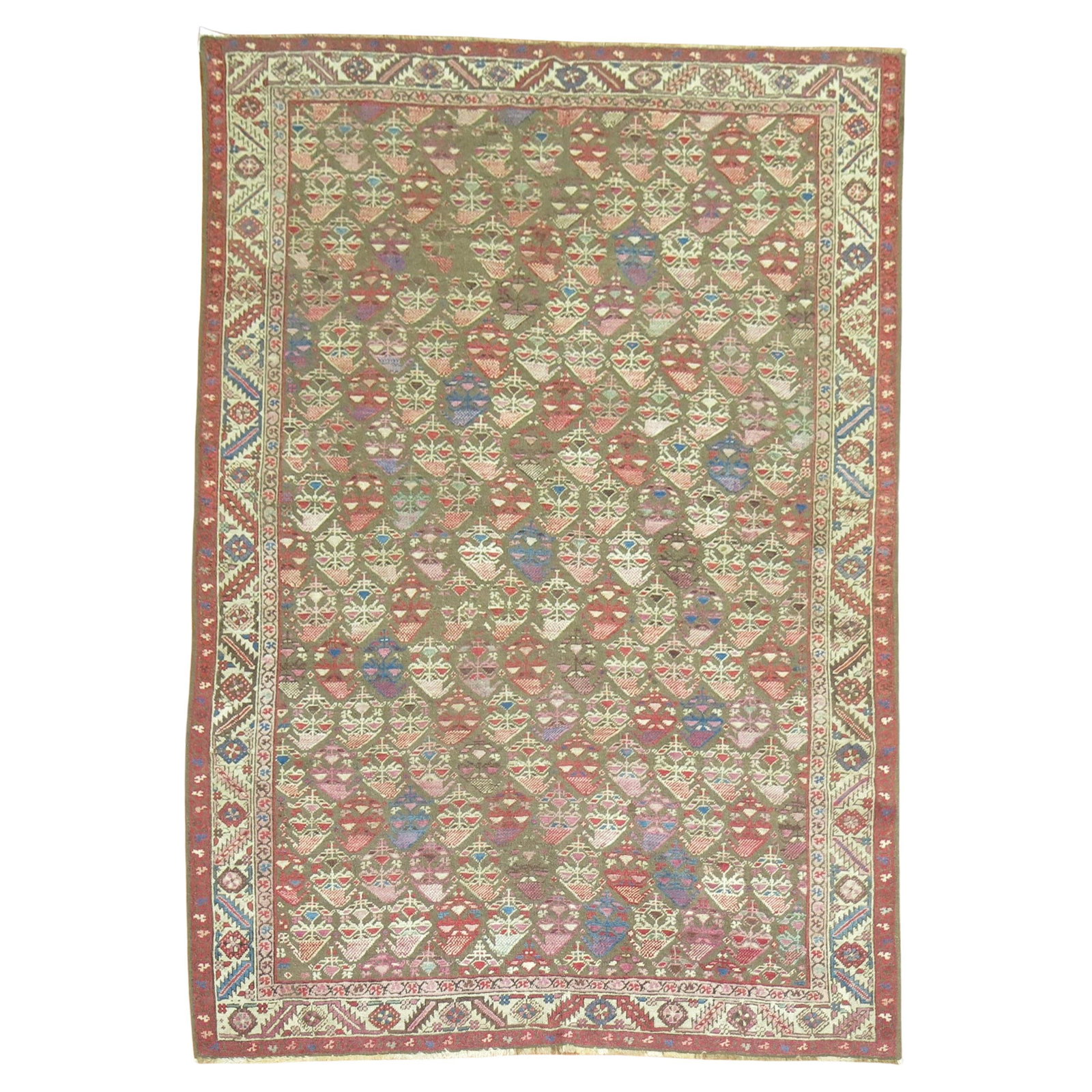 Rare Antique Persian Bakshaish Rug 6' x 8' Hand-Woven Wool (1 of 5)