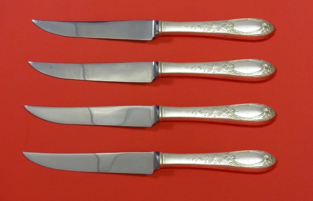 Kirk Primrose Sterling Silver Steak Knife Set 4pc Custom 8.5" (1 of 2)