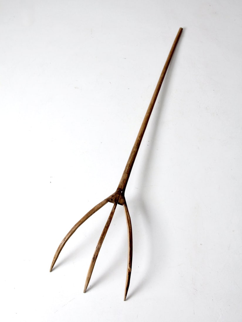 19th Century Hand-Carved Wooden Hay Fork Farmhouse Decor (1 of 12)