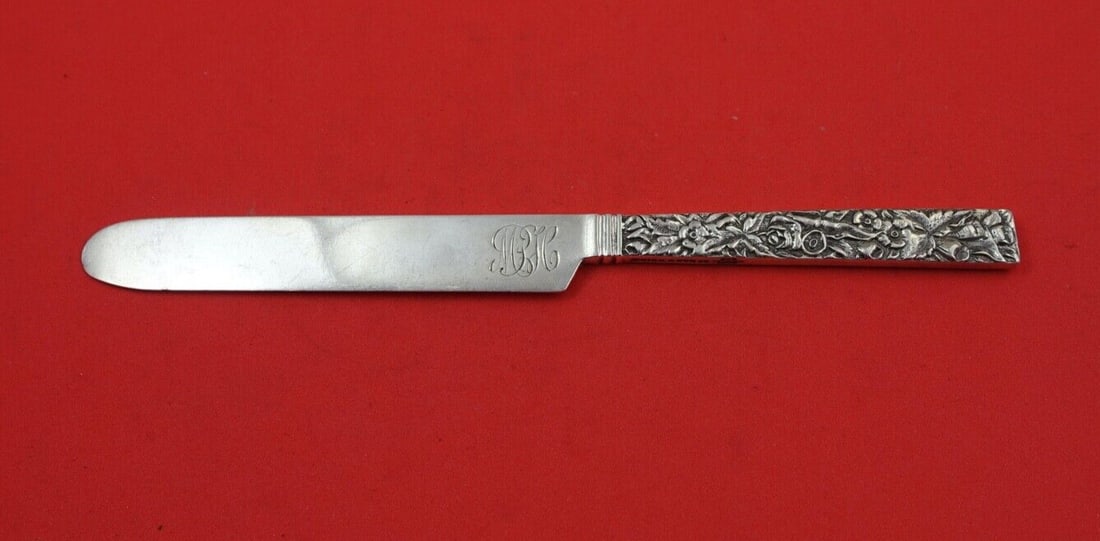 Kirk Repousse Sterling Silver Tea Knife 7 Inch Square Handle (1 of 2)