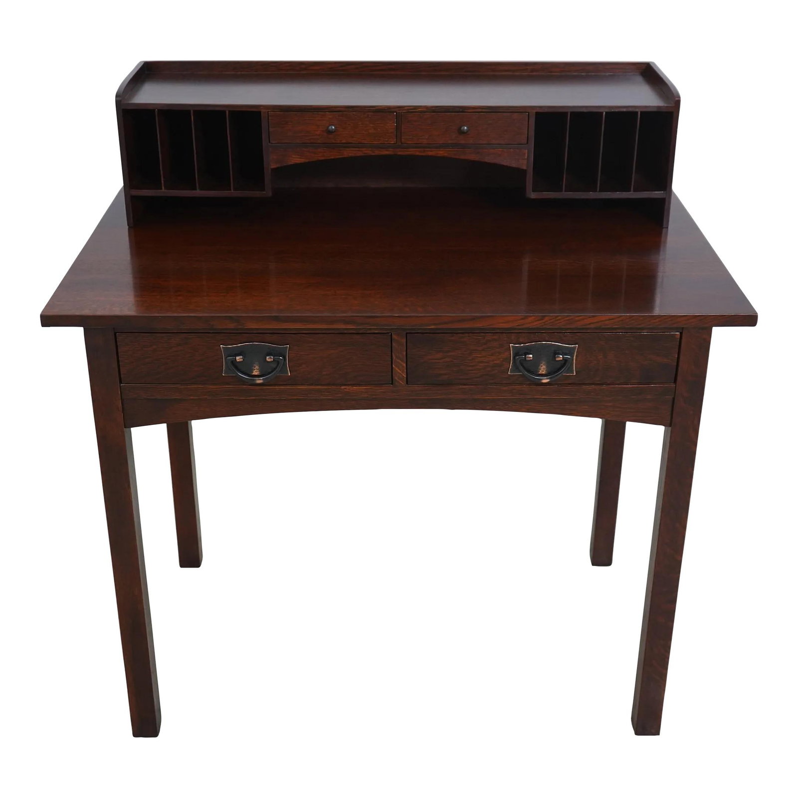 Stickley Mission Oak Arts & Crafts Desk with Cubby Top (1 of 10)