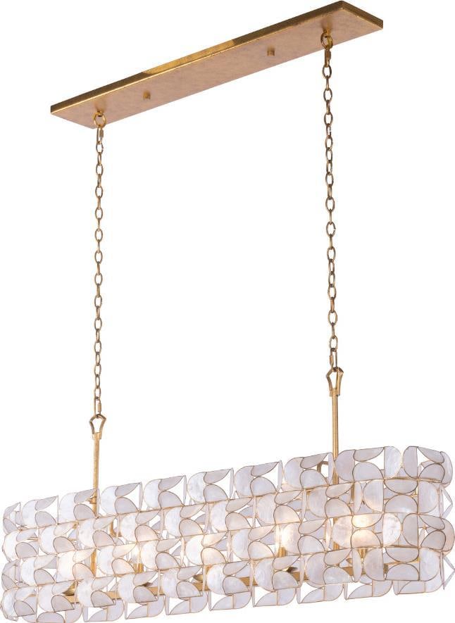 Kalco Crescent Oxidized Gold Island Light 5 Bulb Capiz Shell (1 of 1)