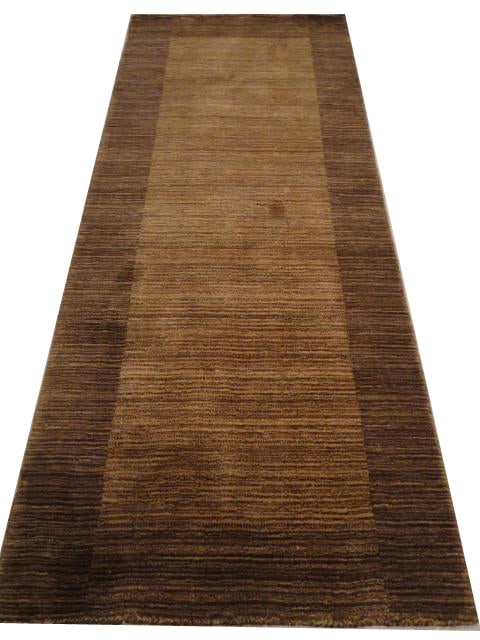Light Brown Contemporary Handmade Runner Rug 2'10 x 6'8 Wool India (1 of 3)