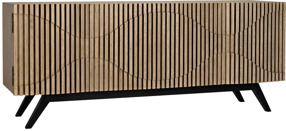 Noir Chic Illusion Sideboard Bleached Walnut Matte Black Frame (1 of 10)