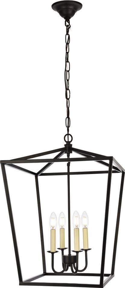 Elegant Maddox Black Metal Bowl Chandelier UL Listed 24.25H (1 of 1)