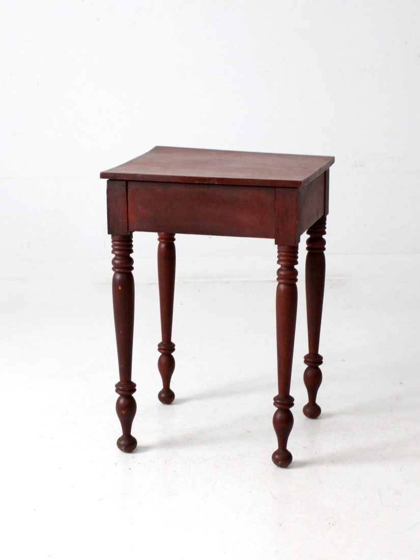 Antique Federal Revival Side Table with Rich Red Finish (1 of 12)