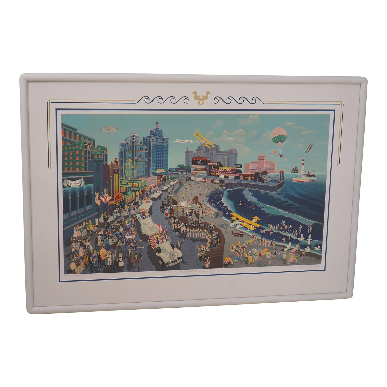 1986 Melanie Taylor Kent Hand Signed Atlantic City Serigraph Print (1 of 10)