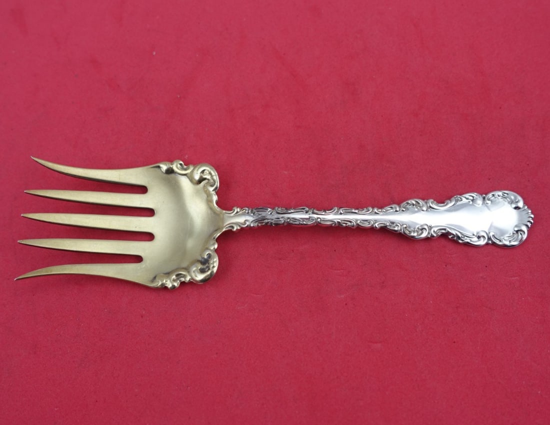 Whiting-Gorham Louis XV Gold Washed Sterling Silver Sardine Fork 5.5" (1 of 3)