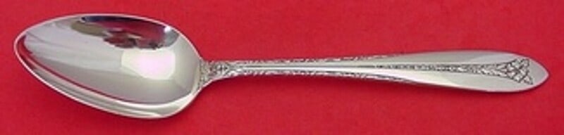 National Sterling Silver 8 Inch Serving Spoon Margaret Rose Pattern (1 of 2)