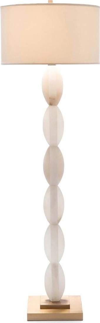 John Richard Crisscross Stacked Alabaster Floor Lamp 68 Inches (1 of 3)