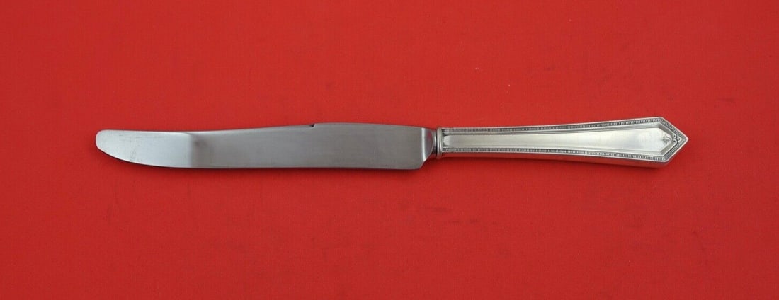 Alvin Richmond Sterling Silver Dinner Knife 9 3/4 French Blade: Alvin Richmond Sterling Silver Dinner Knife 9 3/4 French Blade Introducing the Richmond by Alvin Sterling Silver Dinner Knife, a classic addition to your dining collection. Crafted from high-quality s