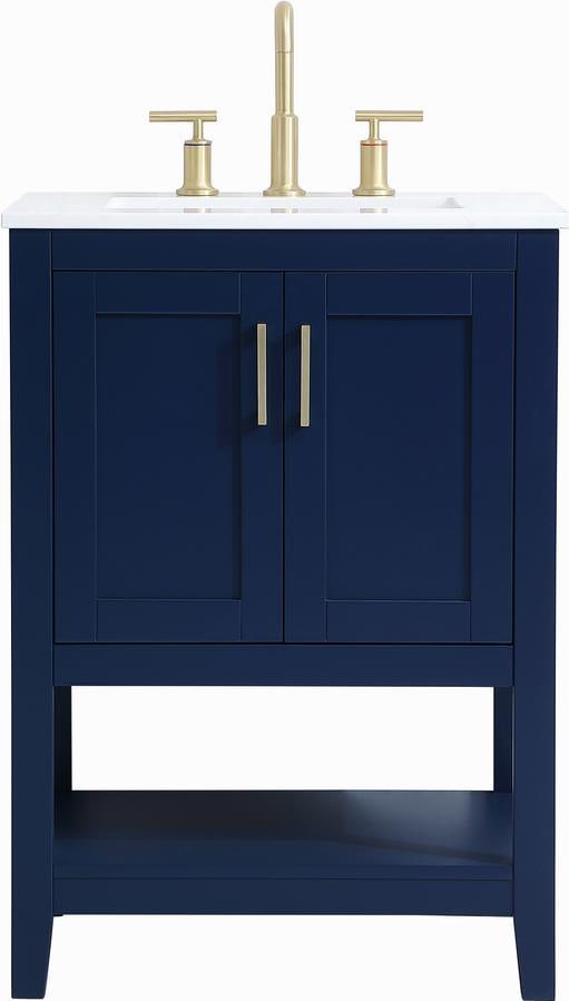 Elegant Lighting Contemporary Blue Quartz Bathroom Vanity 34H 24W 19D (1 of 1)