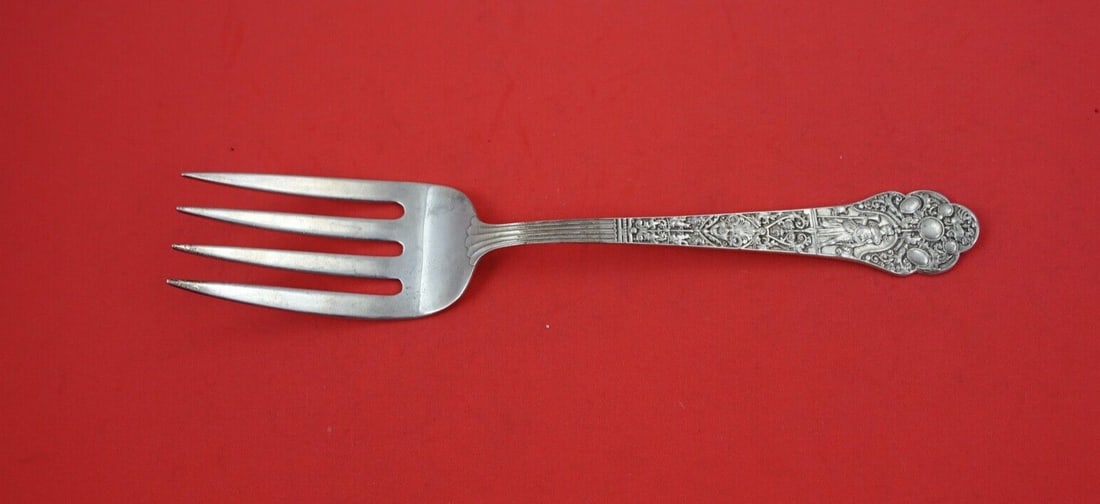 Sterling Silver Medici Old Vegetable Serving Fork by Gorham Monogrammed 8 7/8 Inch (1 of 2)