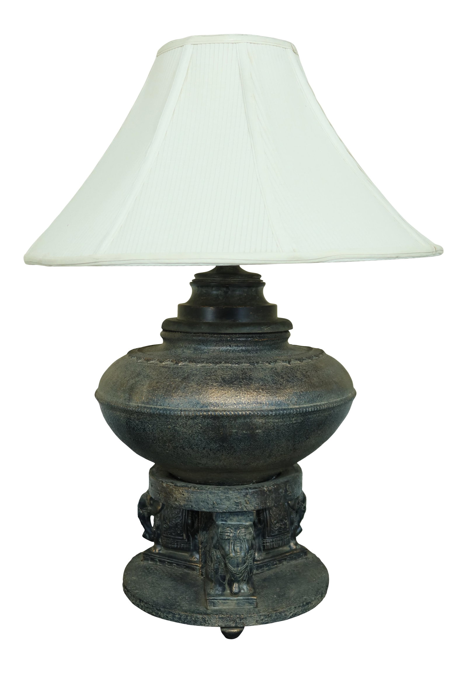 Cambridge Lamps Elephant Base Table Lamp Bronze Patina Urn Style (1 of 9)