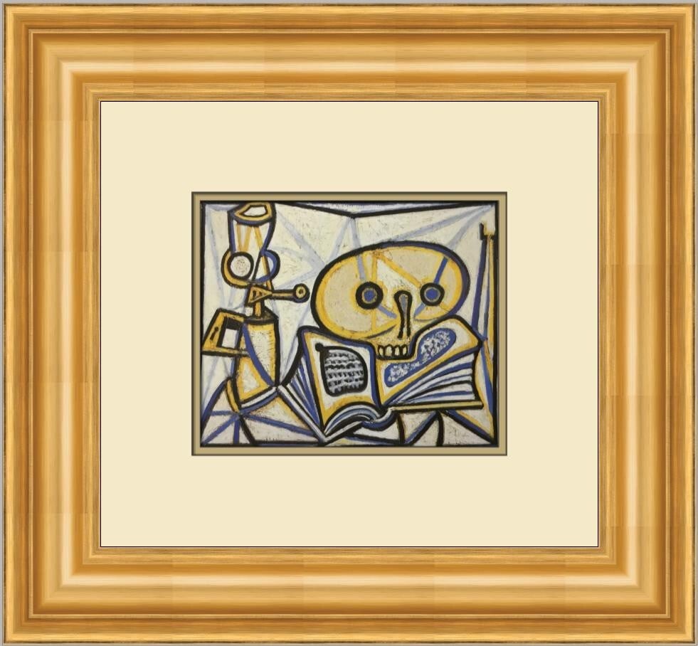 Pablo Picasso Still Life with Skull and Book Custom Framed Art Print 17 x 19 (1 of 2)