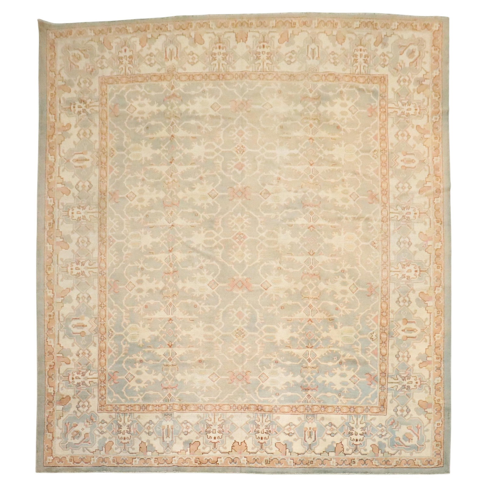 Early 20th Century Turkish Oushak Square Wool Rug Hand-Woven (1 of 12)