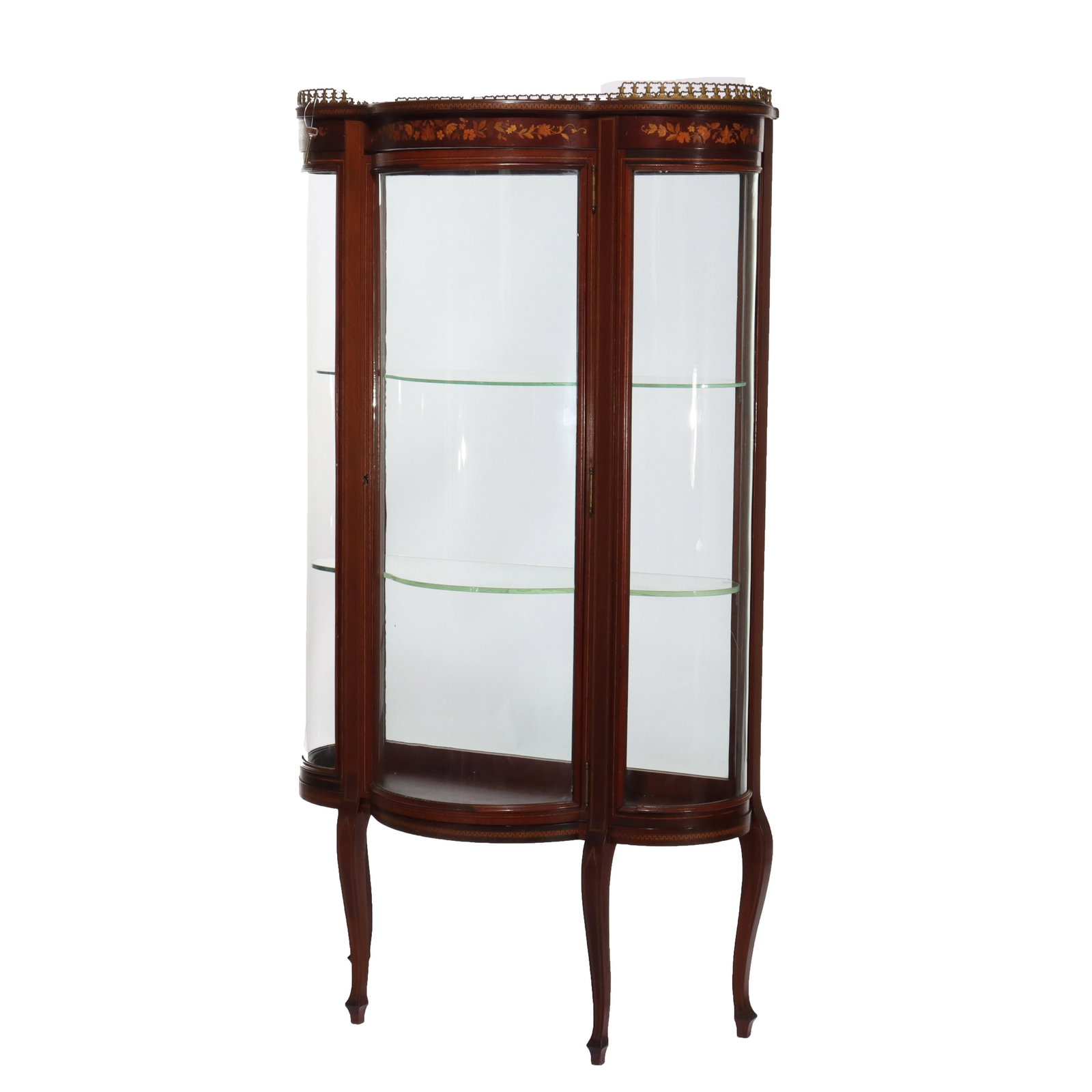 19th Century Mahogany Vitrine with Inlaid Marquetry Attributed to RJ Horner (1 of 10)