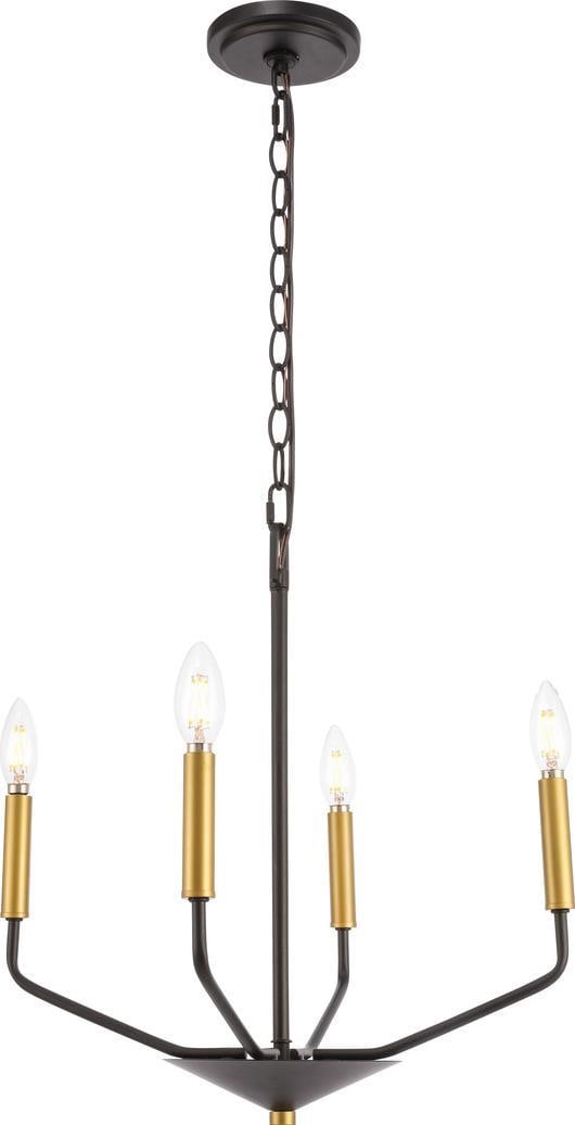 Elegant Lighting Enzo Transitional Brass Pendant Light 18 Inches (1 of 1)