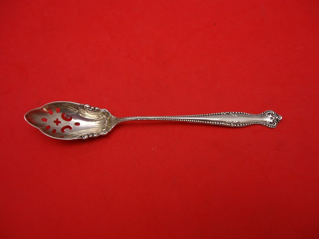 Towle Canterbury Sterling Silver Pierced Olive Spoon 6 1/2" (1 of 1)