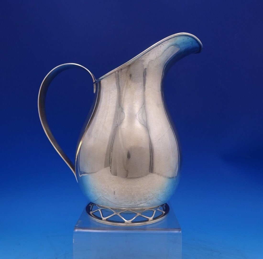 Allan Adler Sterling Silver Mid-Century Modern Water Pitcher with Pierced Base (1 of 7)