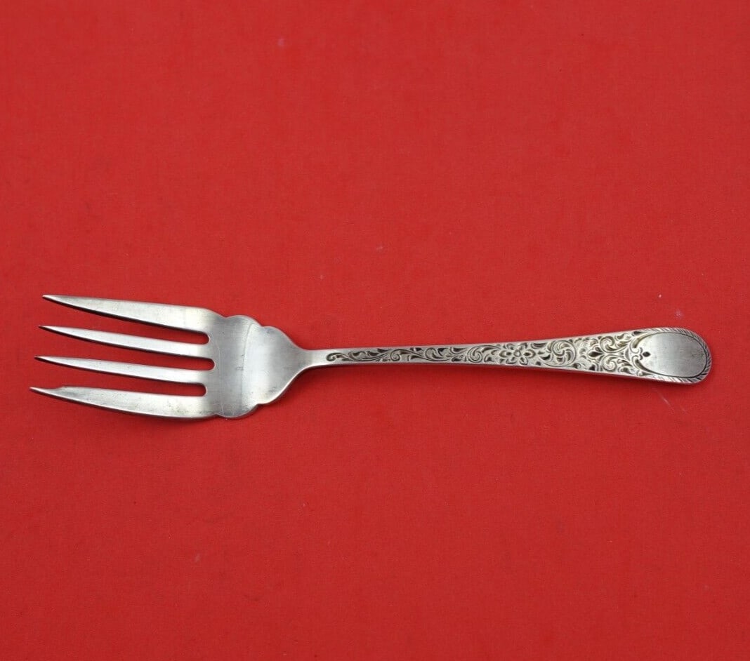 Birks London Engraved Sterling Silver Salad Fork 5 3/4 Inch Flatware (1 of 3)