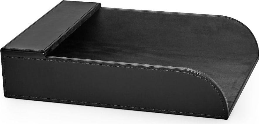 Bungalow Hunter Black Leather Paper Tray Neo-Classical Design (1 of 4)