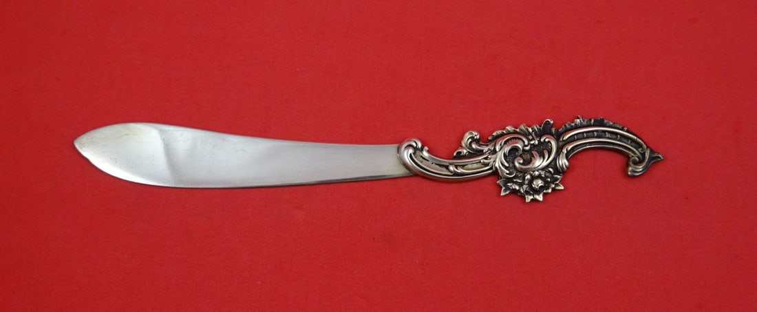 Sterling Silver Letter Opener With Floral Motif By Shiebler 7 7/8 Inch (1 of 2)
