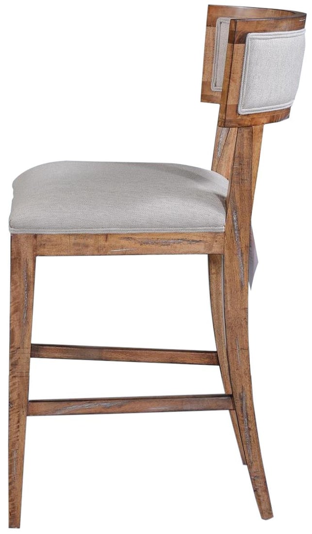 Traditional Beachwood Linen Counter Stool Transitional Style (1 of 5)