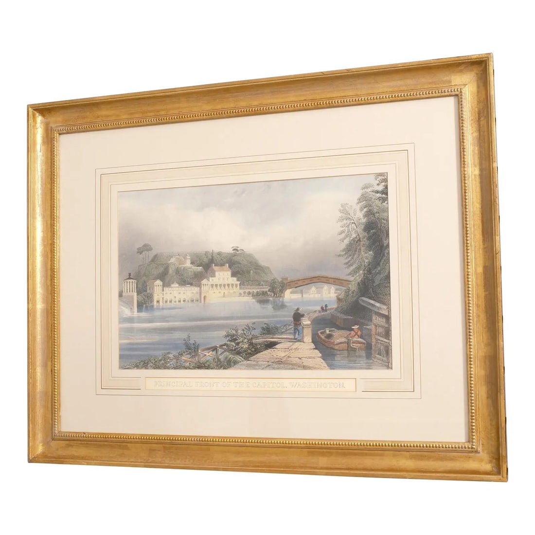 R Brandard Vintage Framed Capitol Front Engraving 150 Years Old (1 of 8)