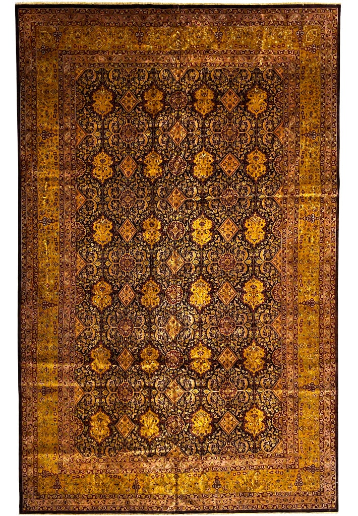 Luxury 11'9 x 17'9 Purple Plum Gold Handmade Vegetable Dye Rug (1 of 12)