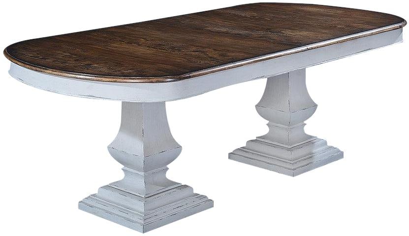 Tuscan Style Rustic Pecan White Pastry Table with Butterfly Leaf (1 of 3)