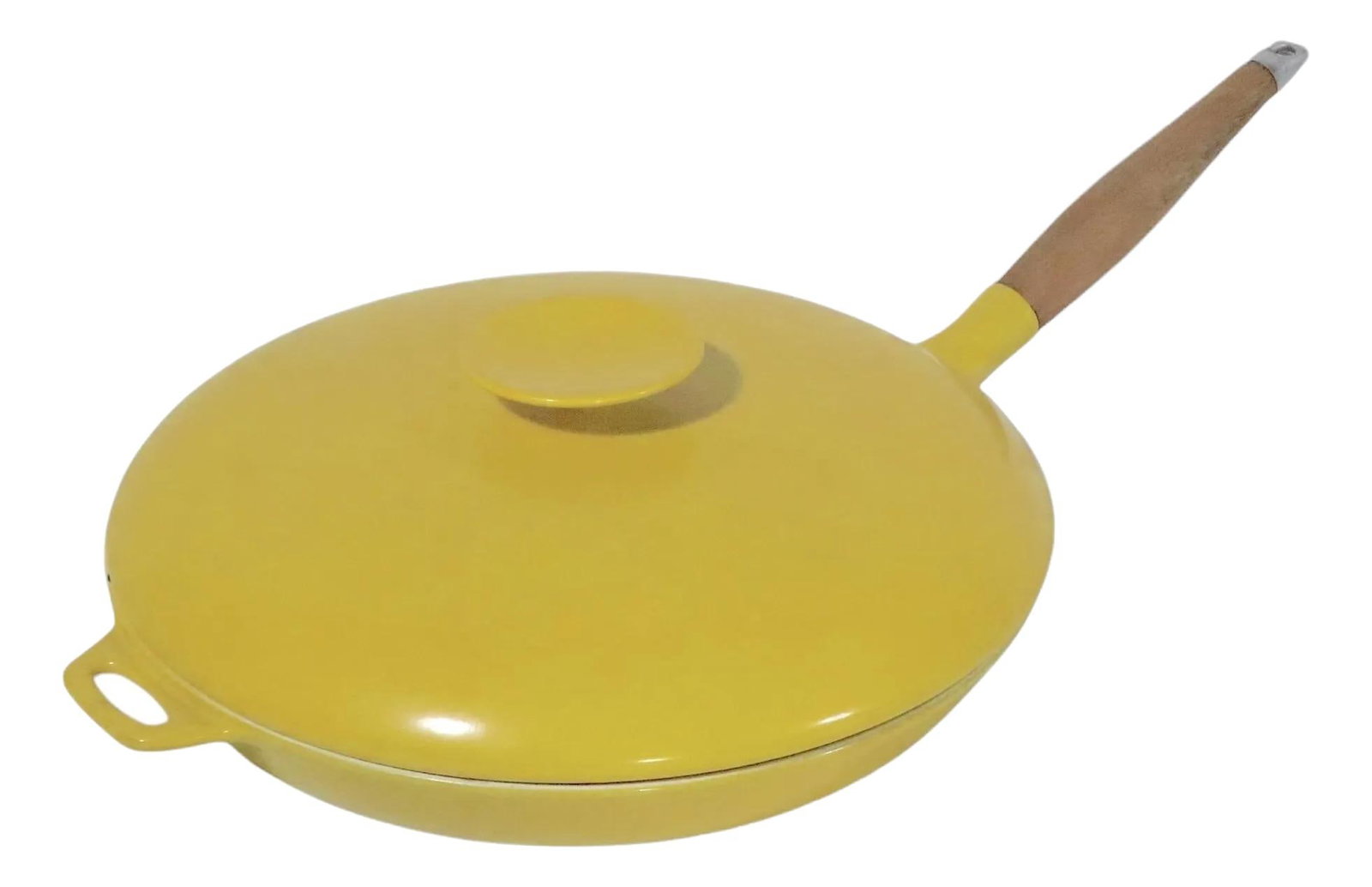 Mid Century Danish Skillet by Michael Lax for Copco Yellow Enamel 1970s (1 of 10)