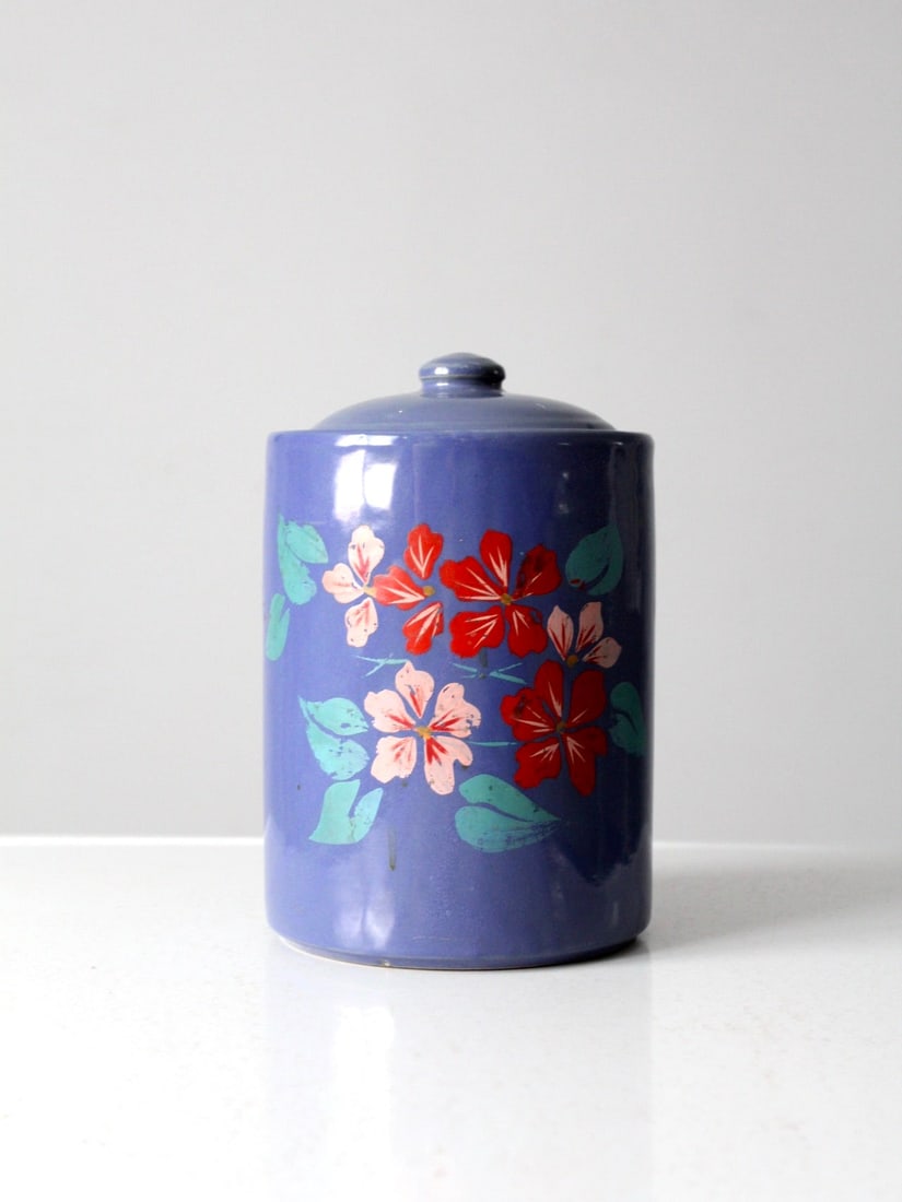 Charming 1930s Hand-Painted Stoneware Cookie Jar (1 of 8)