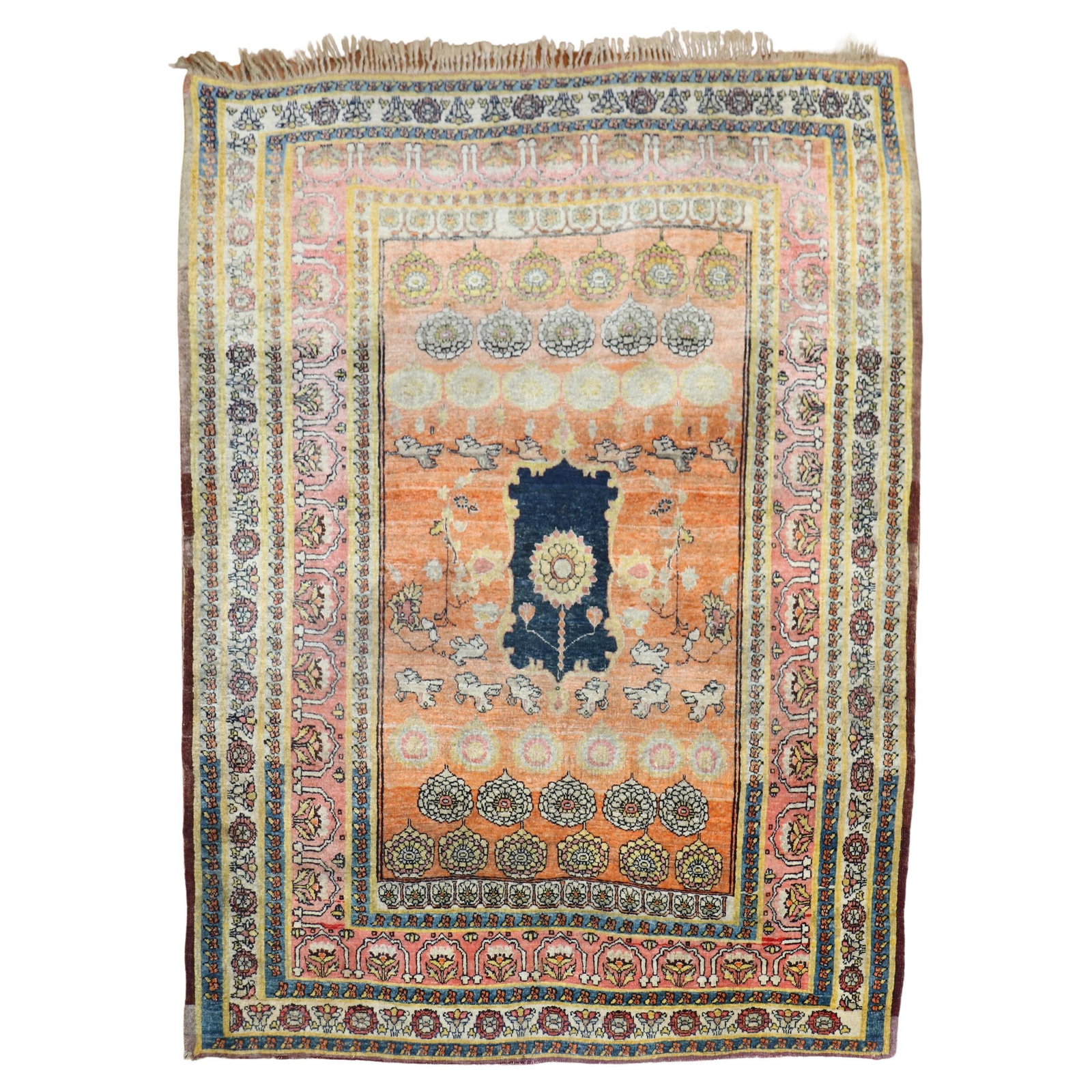 Hadji Jalili 19th Century Tabriz Puppy Pictorial Collector Rug (1 of 14)