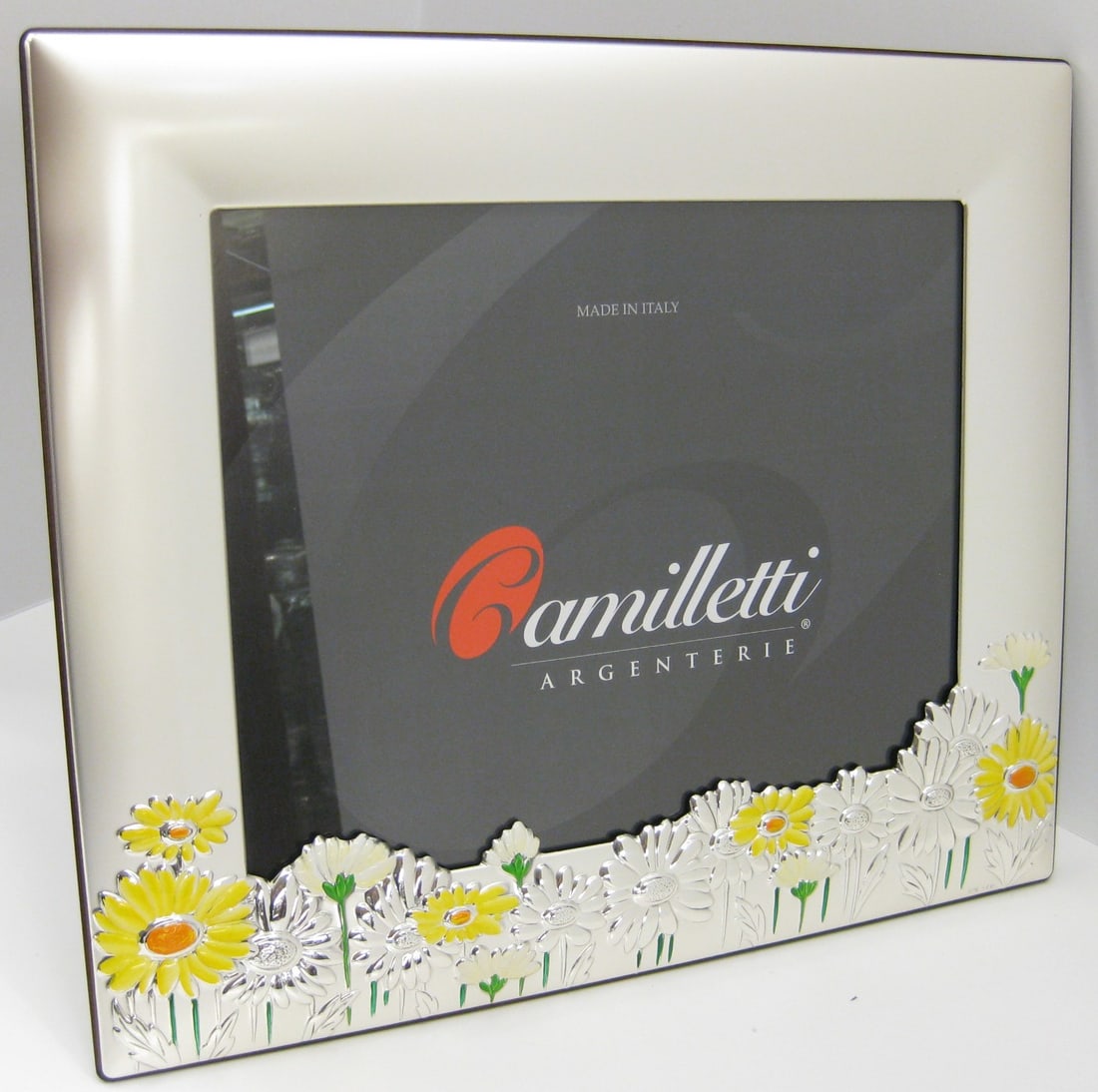 Italian Sterling Silver Laminate Floral 8 x 10 Picture Frame (1 of 5)