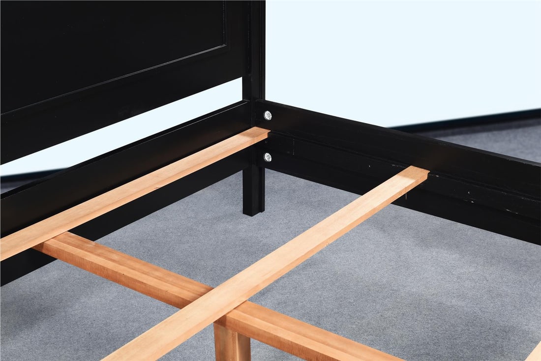 Kaydn King Bed Timeless Sleek Design Plain Black Finish (1 of 8)