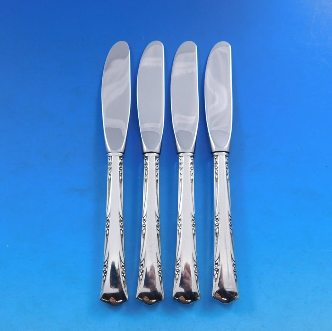 Gorham Greenbrier Sterling Silver Butter Spreader Set of 4 Modern 6 1/4" (1 of 3)
