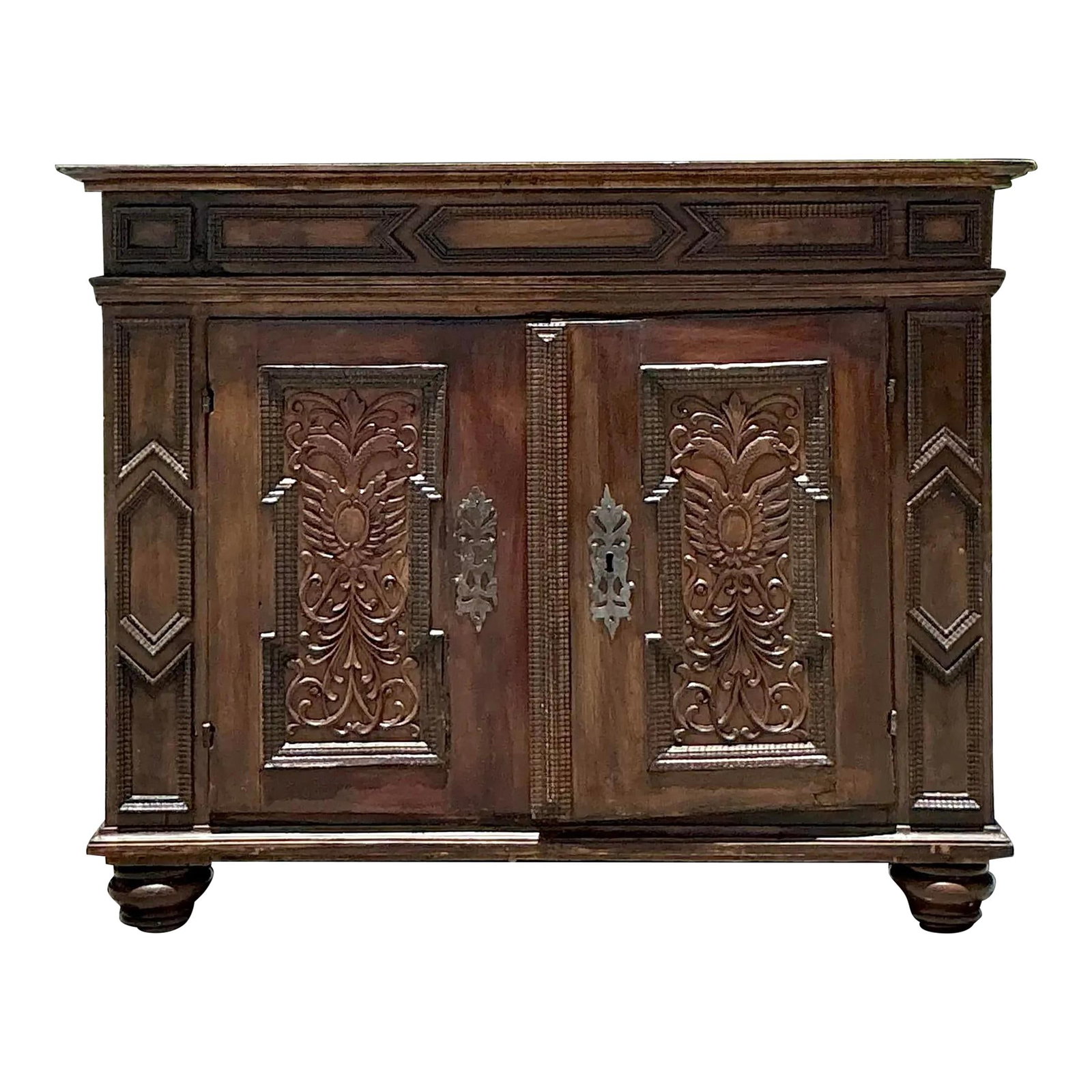 Oxblood Red Vintage Boho 18th Century Primitive Cabinet (1 of 10)