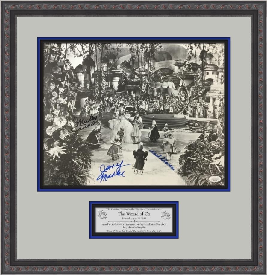 Wizard of Oz Munchkins Signed Photo Display Custom Framed JSA Authenticated (1 of 9)