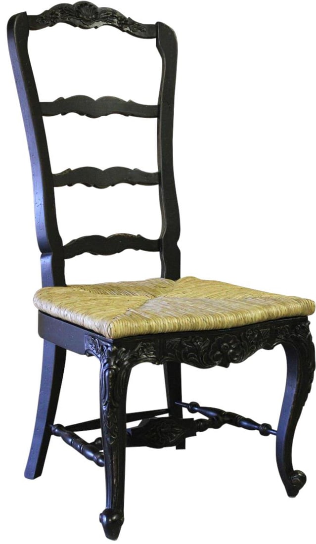 Blackwash French Farmhouse Side Chair Mahogany Ladder Back (1 of 1)