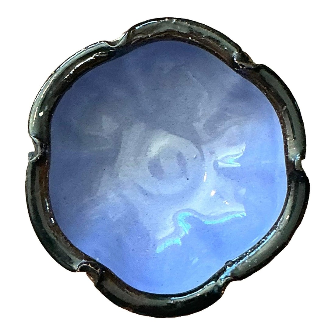 Handcrafted Bohemian Textured Studio Pottery Bowl With Leaf Motif (1 of 6)