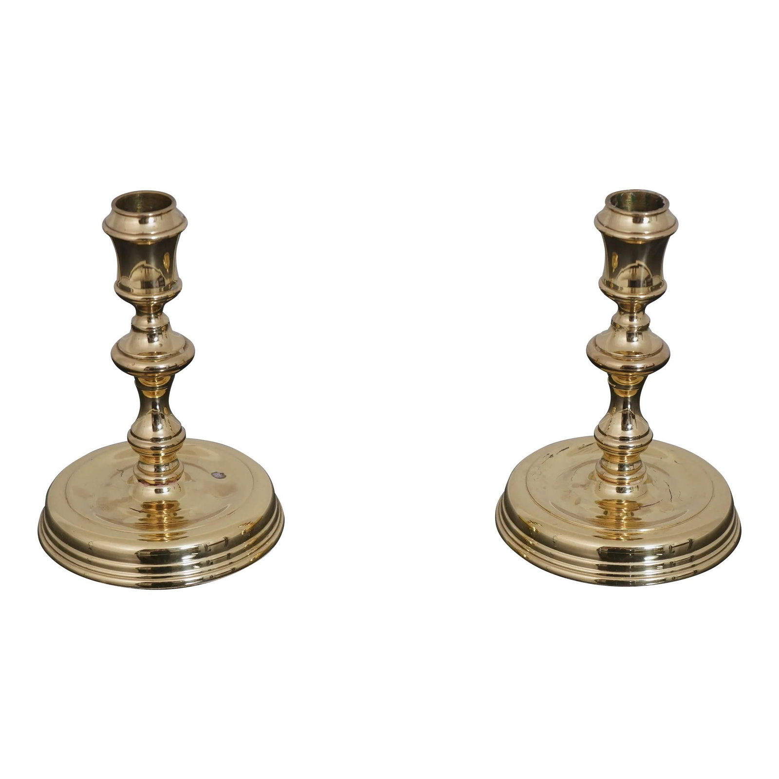 Baldwin Colonial Williamsburg Style Brass Candlesticks Pair 18th Century Design (1 of 6)