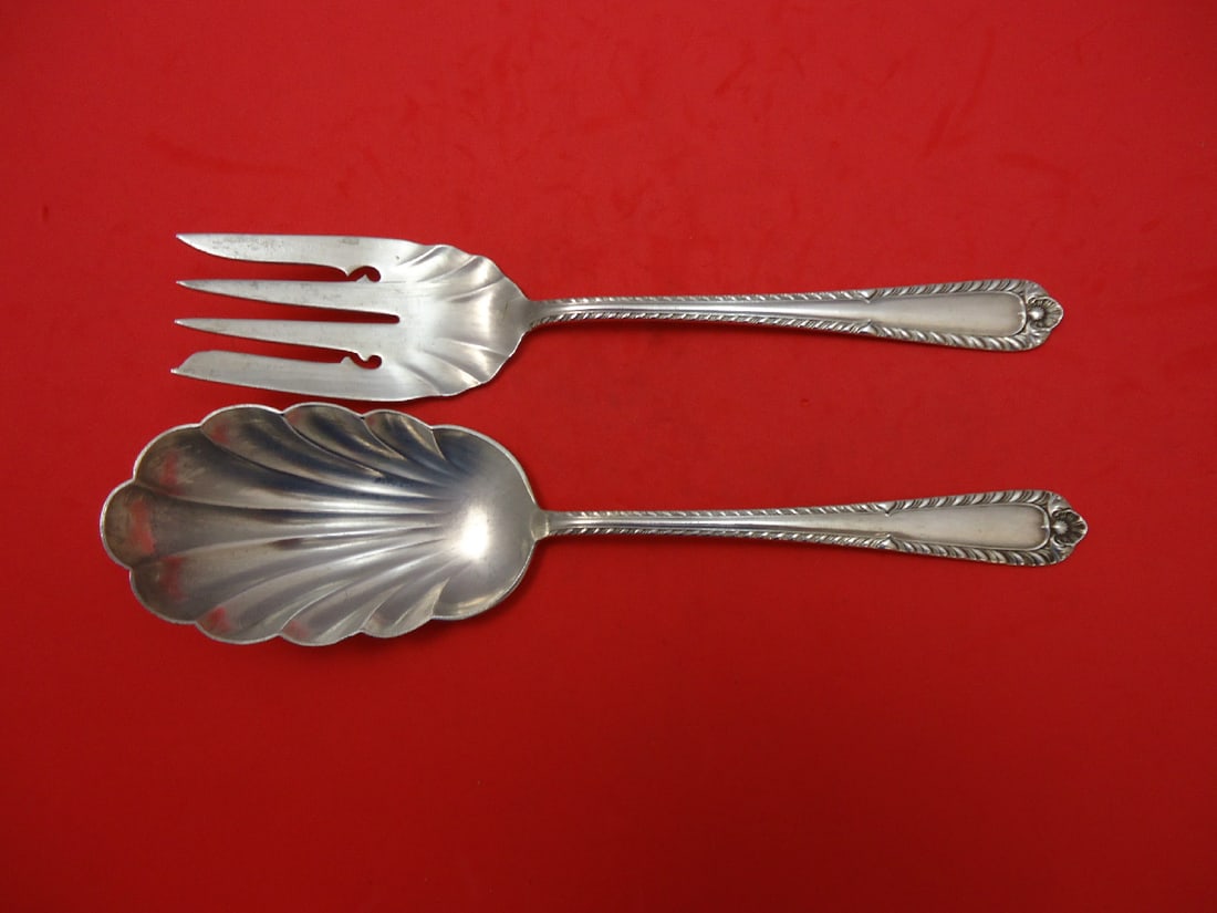 International Gadroon Sterling Silver Salad Serving Set 2pc 8 7/8" (1 of 1)
